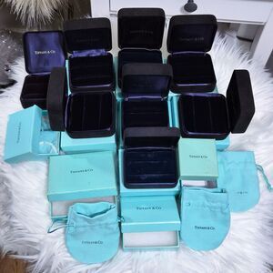 24 Pieces Tiffany & Co Velvet with Blue Ring Empty Jewelry Box And Pouches READ